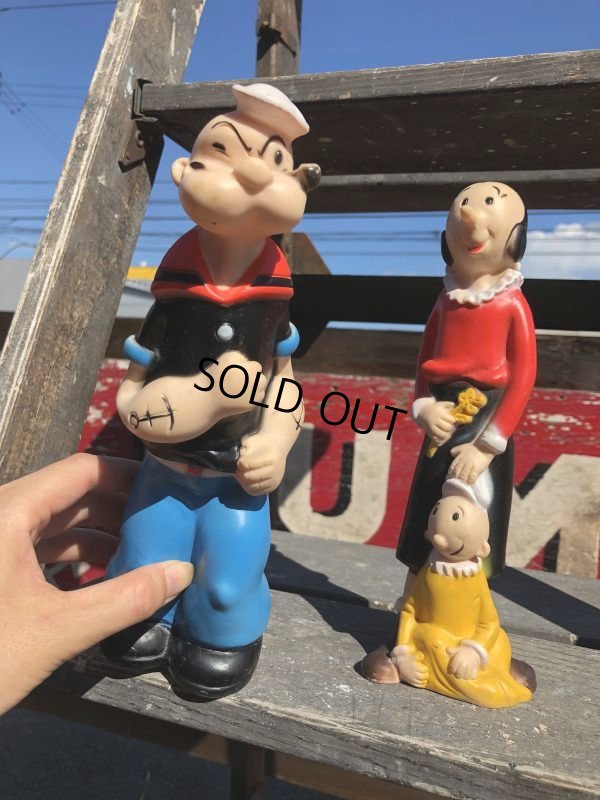 画像10: 70s Vintage Clubmates Popeye & Olive Rubber Doll Set (B468)