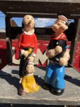 画像1: 70s Vintage Clubmates Popeye & Olive Rubber Doll Set (B468) (1)