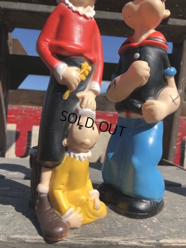 画像2: 70s Vintage Clubmates Popeye & Olive Rubber Doll Set (B468)