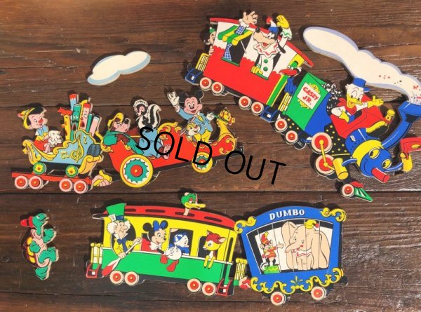 画像2: Vintage Dolly Toy Pin Ups Wall Decor Casey Jr. Circus Train Complete Set (B484)