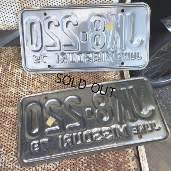 画像2: 70s Vintage License Plates JK8-220 SET (B533) 