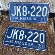 画像1: 70s Vintage License Plates JK8-220 SET (B533)  (1)