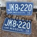 70s Vintage License Plates JK8-220 SET (B533) 