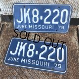 70s Vintage License Plates JK8-220 SET (B533) 