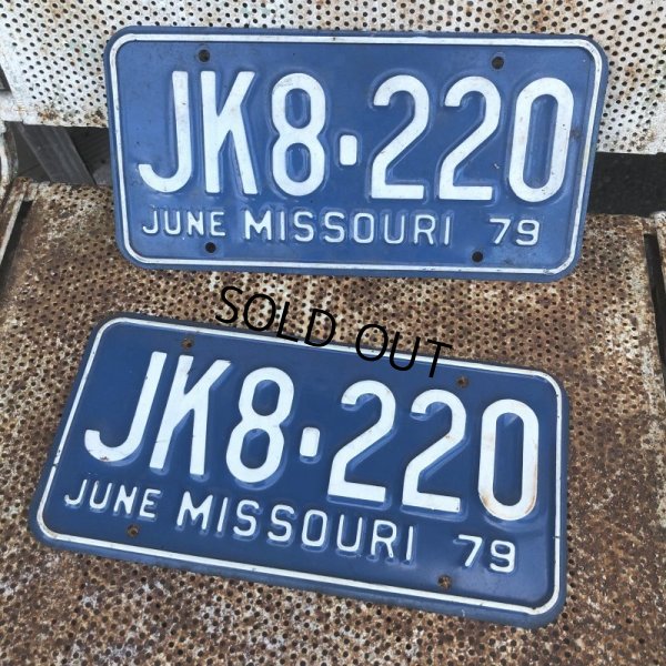 画像1: 70s Vintage License Plates JK8-220 SET (B533) 