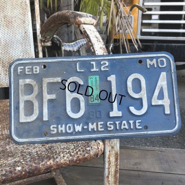 画像1: 80s Vintage License Plates BF 6 194 (B496) 