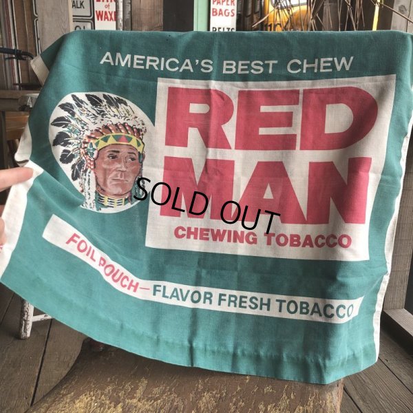画像14: Vintage Red Man Chewing Tobacco Cloth Banner Sign (B522) 