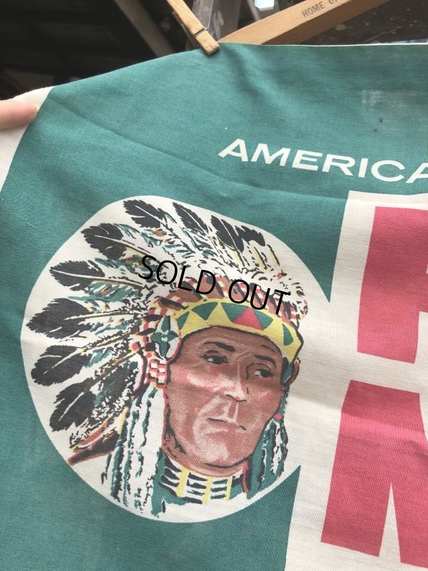 画像5: Vintage Red Man Chewing Tobacco Cloth Banner Sign (B522) 