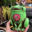 画像1: Vintage Hippie Psychedelic Ceramic Bank Frog (B543) (1)