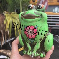 Vintage Hippie Psychedelic Ceramic Bank Frog (B543)