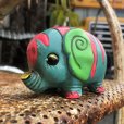 画像5: Vintage Hippie Psychedelic Ceramic Bank Elephant (B539)