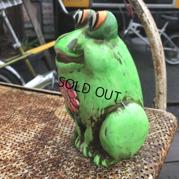 画像3: Vintage Hippie Psychedelic Ceramic Bank Frog (B543)