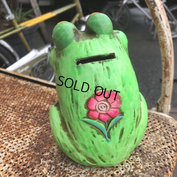 画像4: Vintage Hippie Psychedelic Ceramic Bank Frog (B543)