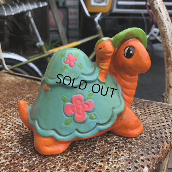 画像2: Vintage Hippie Psychedelic Ceramic Bank Turtle (B542)