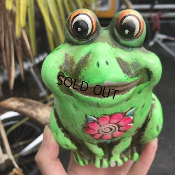 画像7: Vintage Hippie Psychedelic Ceramic Bank Frog (B543)