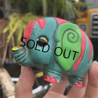 Vintage Hippie Psychedelic Ceramic Bank Elephant (B539)