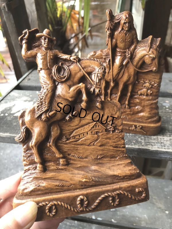 画像10: Vintage Western Cowboy & Indian Bookends (B548)