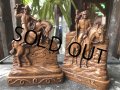 Vintage Western Cowboy & Indian Bookends (B548)