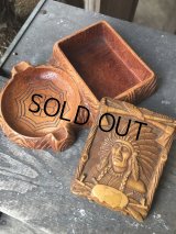 40s Vintage Western Indian Cigarette Box & Ashtray (B549)
