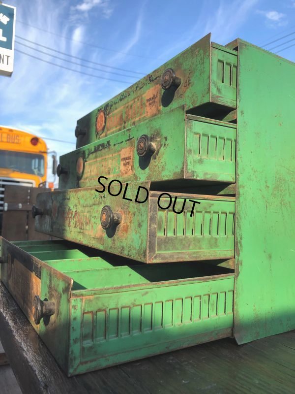 画像9: Vintage Industrial Metal EIS MFG Hydraulic Brake Parts Cabinet (B617)