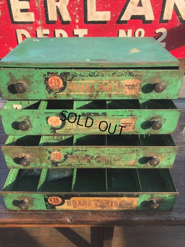 画像10: Vintage Industrial Metal EIS MFG Hydraulic Brake Parts Cabinet (B617)