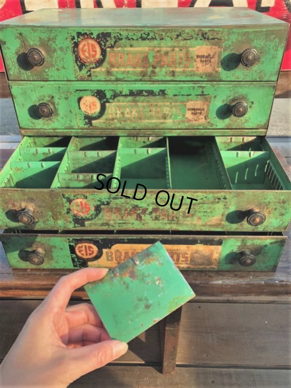 画像13: Vintage Industrial Metal EIS MFG Hydraulic Brake Parts Cabinet (B617)
