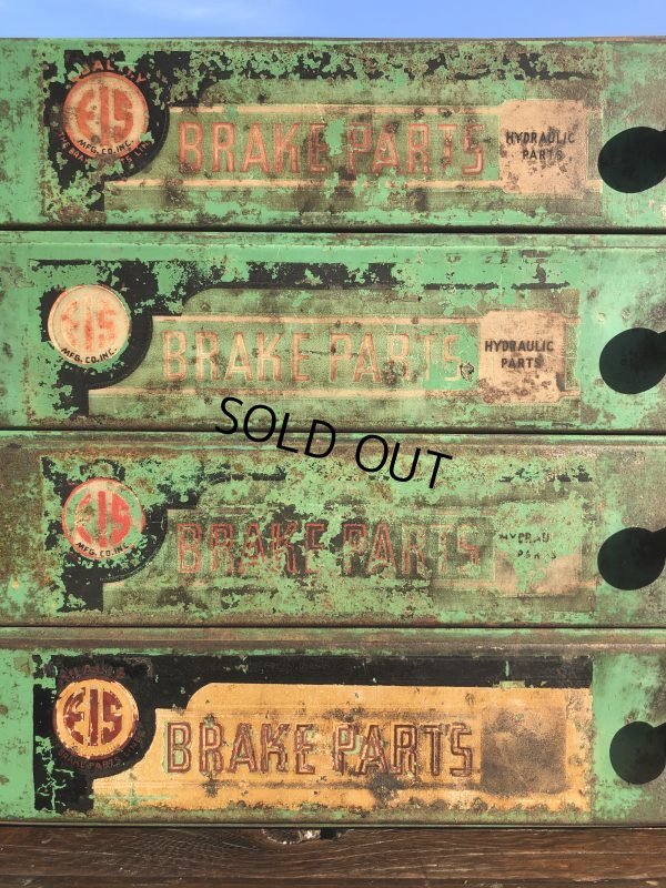 画像8: Vintage Industrial Metal EIS MFG Hydraulic Brake Parts Cabinet (B617)