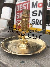 Vintage Mr Peanut Gold Tone Metal Snack Dish & Ashtray (B628)