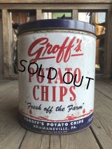 Vintage GROFF'S Potato Chips Tin Can (B640)