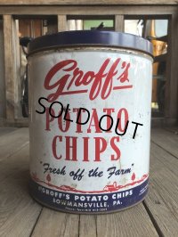 Vintage GROFF'S Potato Chips Tin Can (B640)