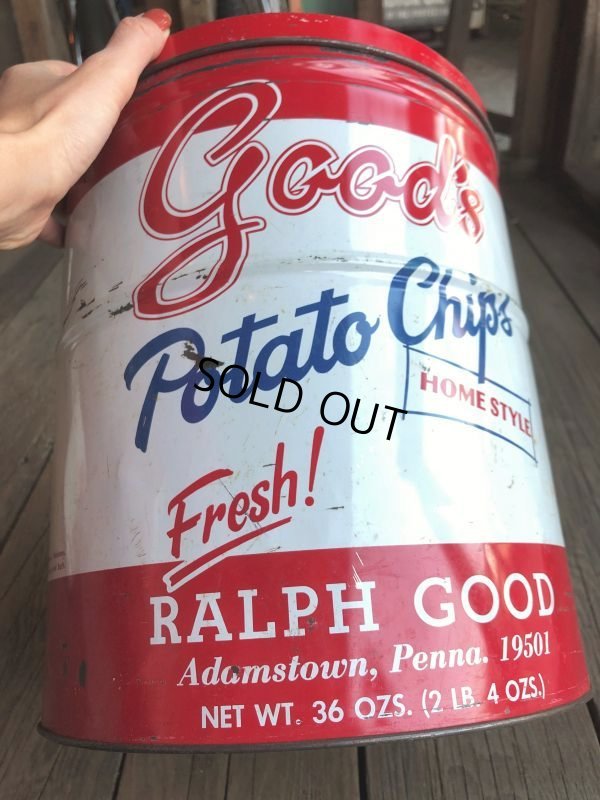 画像10: Vintage RALPH GOOD Potato Chips Tin Can (B639)