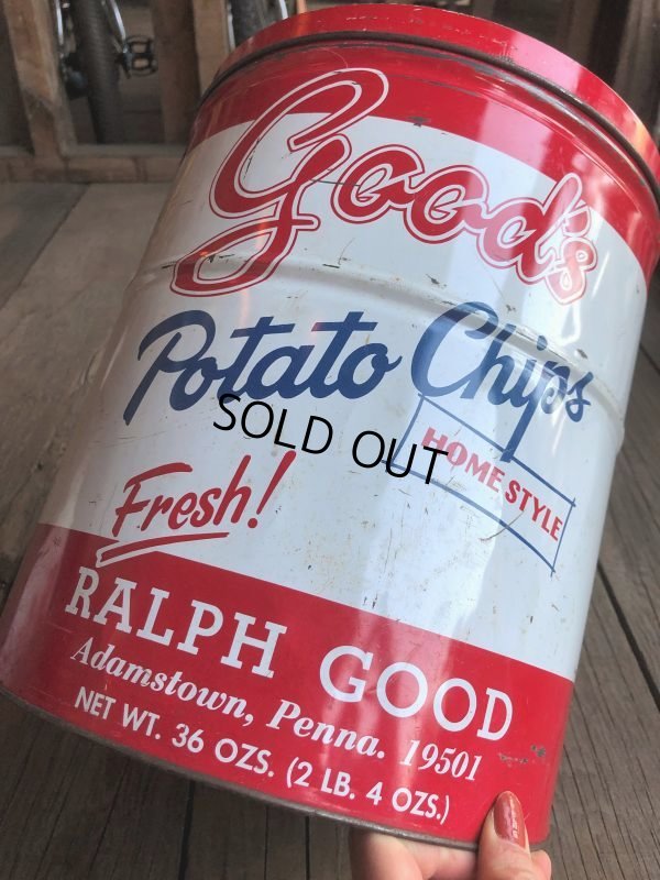 画像9: Vintage RALPH GOOD Potato Chips Tin Can (B639)