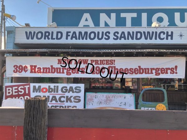 画像10: 80s Vintage Original McDonald's Hamburgers & Cheeseburgers Banner Sign (B641)