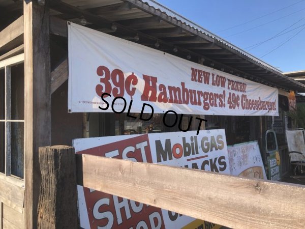 画像6: 80s Vintage Original McDonald's Hamburgers & Cheeseburgers Banner Sign (B641)