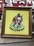 画像1: Vintage Clown cross-stitch W/Frame (B646) (1)