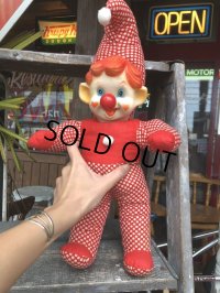 Vintage Musical Toy Clown Rubber Face Doll (B645)