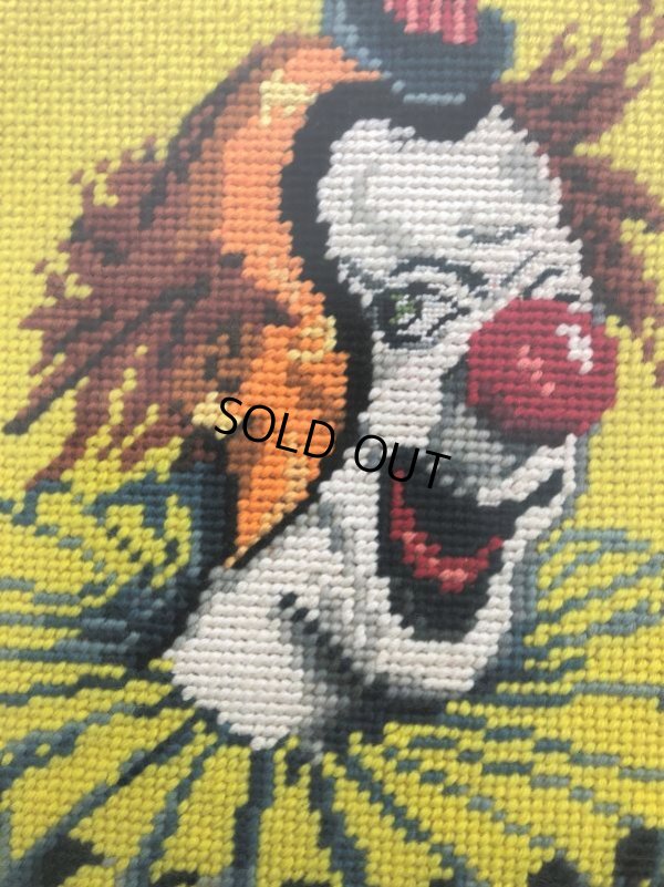 画像3: Vintage Clown cross-stitch W/Frame (B646)