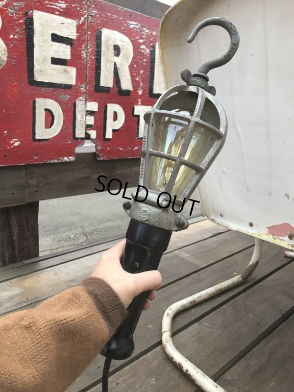 画像13: 30s Vintage Industrial Hanging Trouble Work Lamp Light (661)