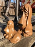 画像4: 70s Vintage Sad Big Eyes Basset Hound Dogs Ceramic Figurines (B662) 