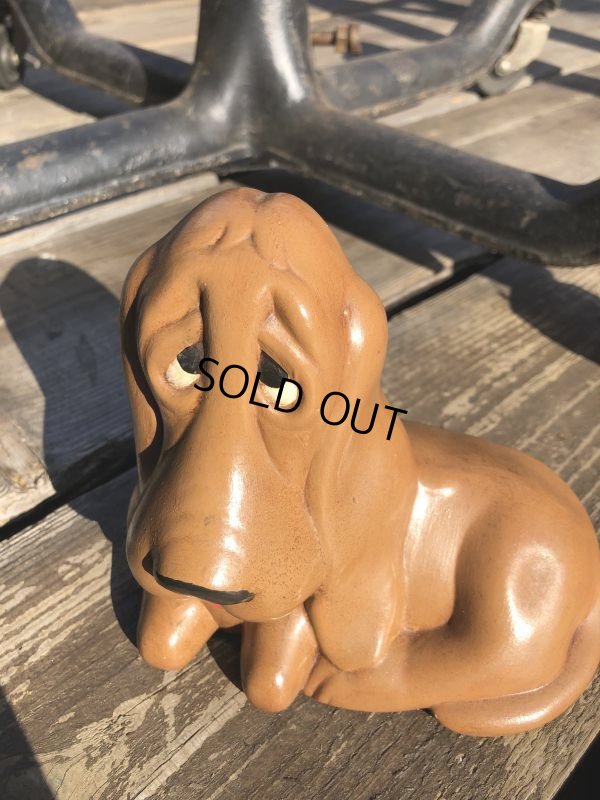画像13: 70s Vintage Sad Big Eyes Basset Hound Dogs Ceramic Figurines (B662) 