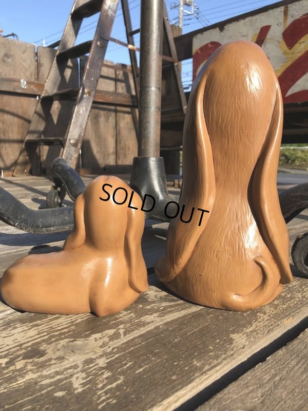 画像3: 70s Vintage Sad Big Eyes Basset Hound Dogs Ceramic Figurines (B662) 