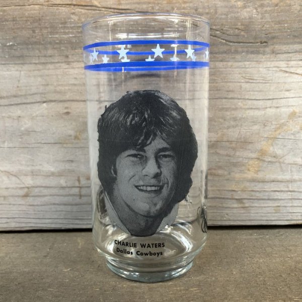 画像1: 70s Vintage BUGER KING / Dr. Pepper Glass NFL Dallas Cowboys Charlie Waters (G042)