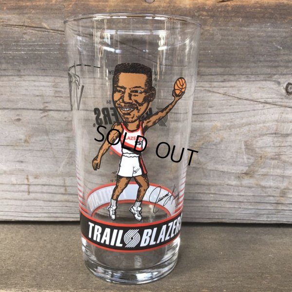 画像1: Vintage Dairy Queen Glass NBA Portland Trail Blazers '91-'92 JEROME KERSEY (G003)