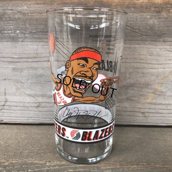 画像1: Vintage Dairy Queen Glass NBA Portland Trail Blazers '93-'94 CLIFFORD ROBINSON (G010)