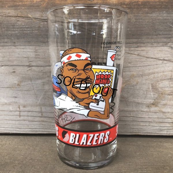 画像1: Vintage Dairy Queen Glass NBA Portland Trail Blazers '92-'93 CLIFF ROBINSON (G005)