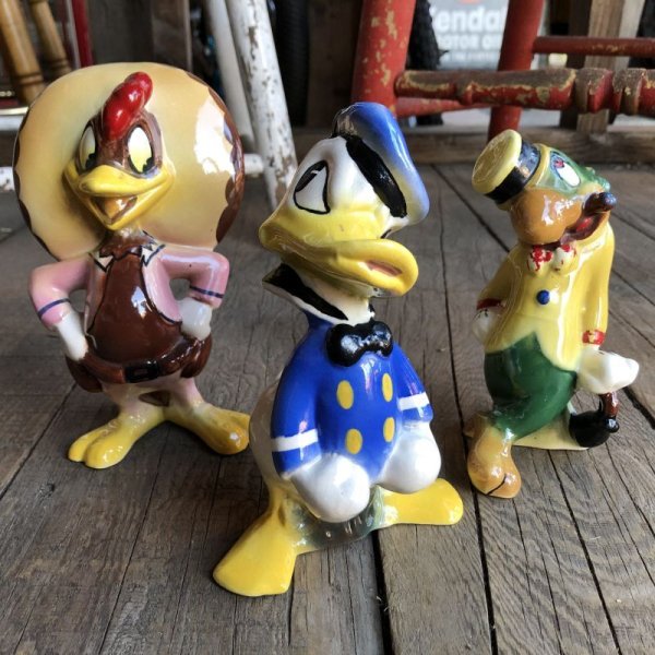 画像1: 40s Disney's Three Caballeros Cramic Figurine Complete Set (B669)