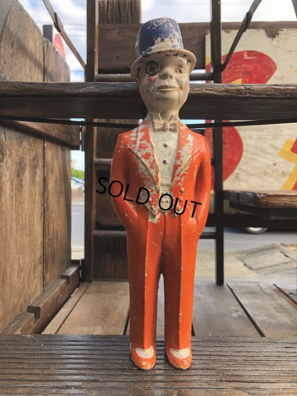 画像1: 1940s Vintage Charlie McCarthy Chalkware Carnival Statue (B673)