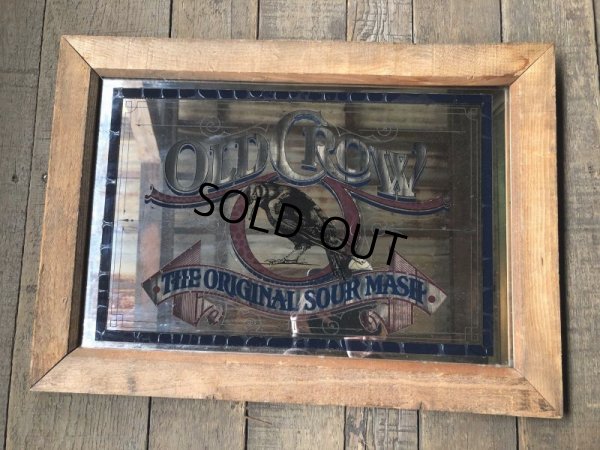 画像2: Vintage OLD CROW Kentucky Whiskey  Store Display Bar Pub Mirror Sign (B676)