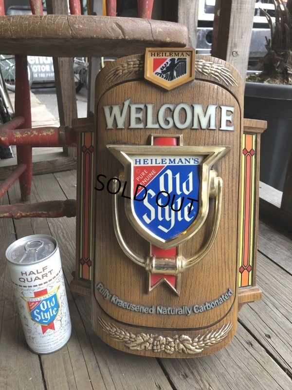 画像1: 70s Vintage Heileman Old Style Beer Store Display Lighted Sign WELCOM (B678)