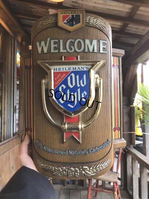 画像18: 70s Vintage Heileman Old Style Beer Store Display Lighted Sign WELCOM (B678)